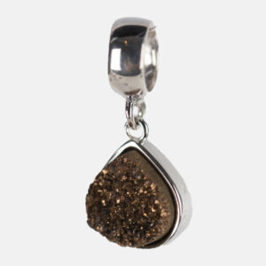 BRONCE PIEDRA DRUSA COLGANTE DETALLE - GRIS