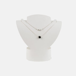 COLLAR CON TURMALINA Y BOLITA CHAPADA EN ORO GENERAL - GRIS