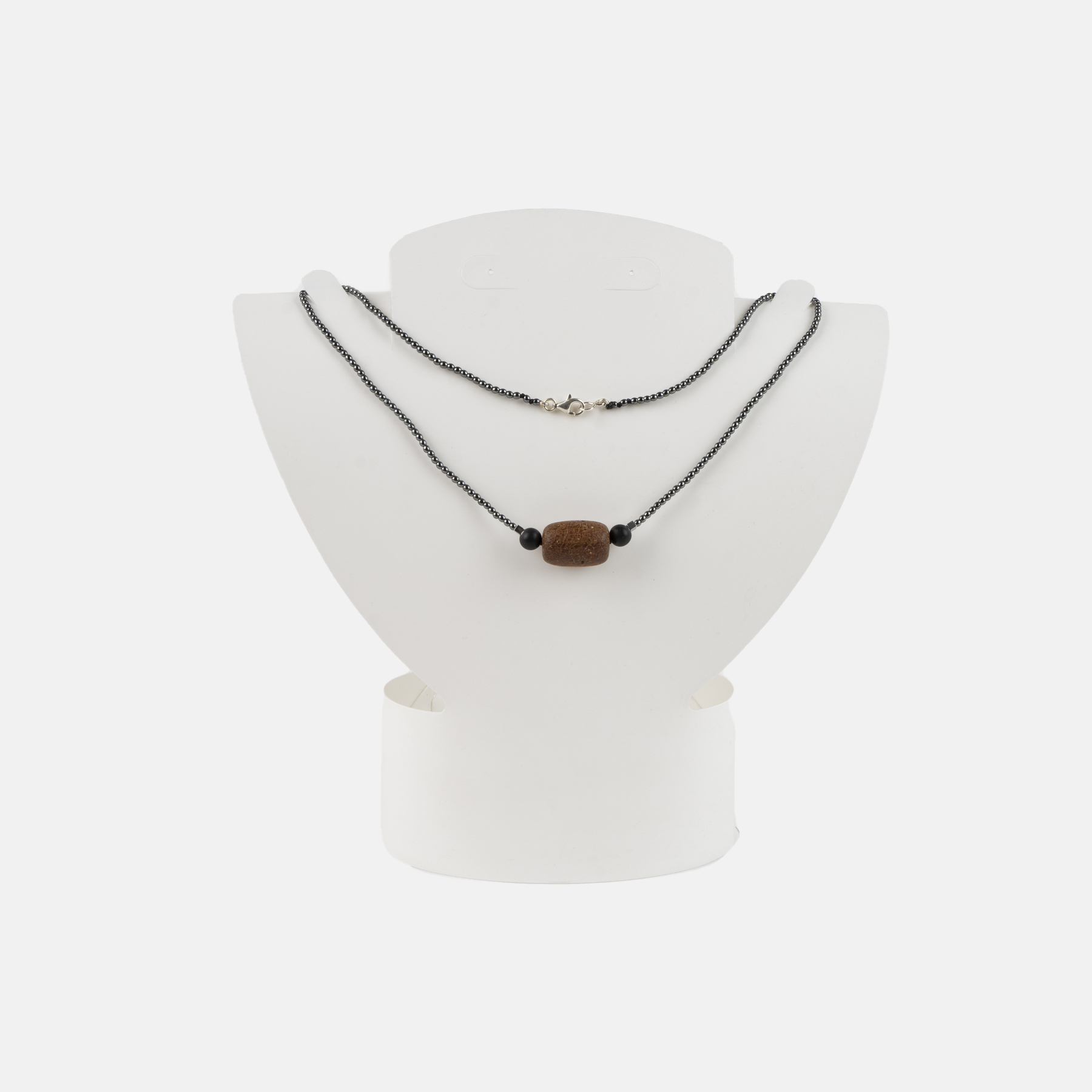 COLLAR HEMATITES & PALO SANTO GENERAL - GRIS