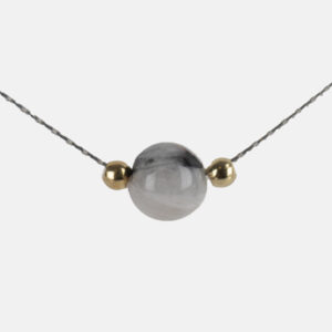 LADA PIEDRAS NATURALES ORO COLLAR CUARZO RUTILADO DETALLE
