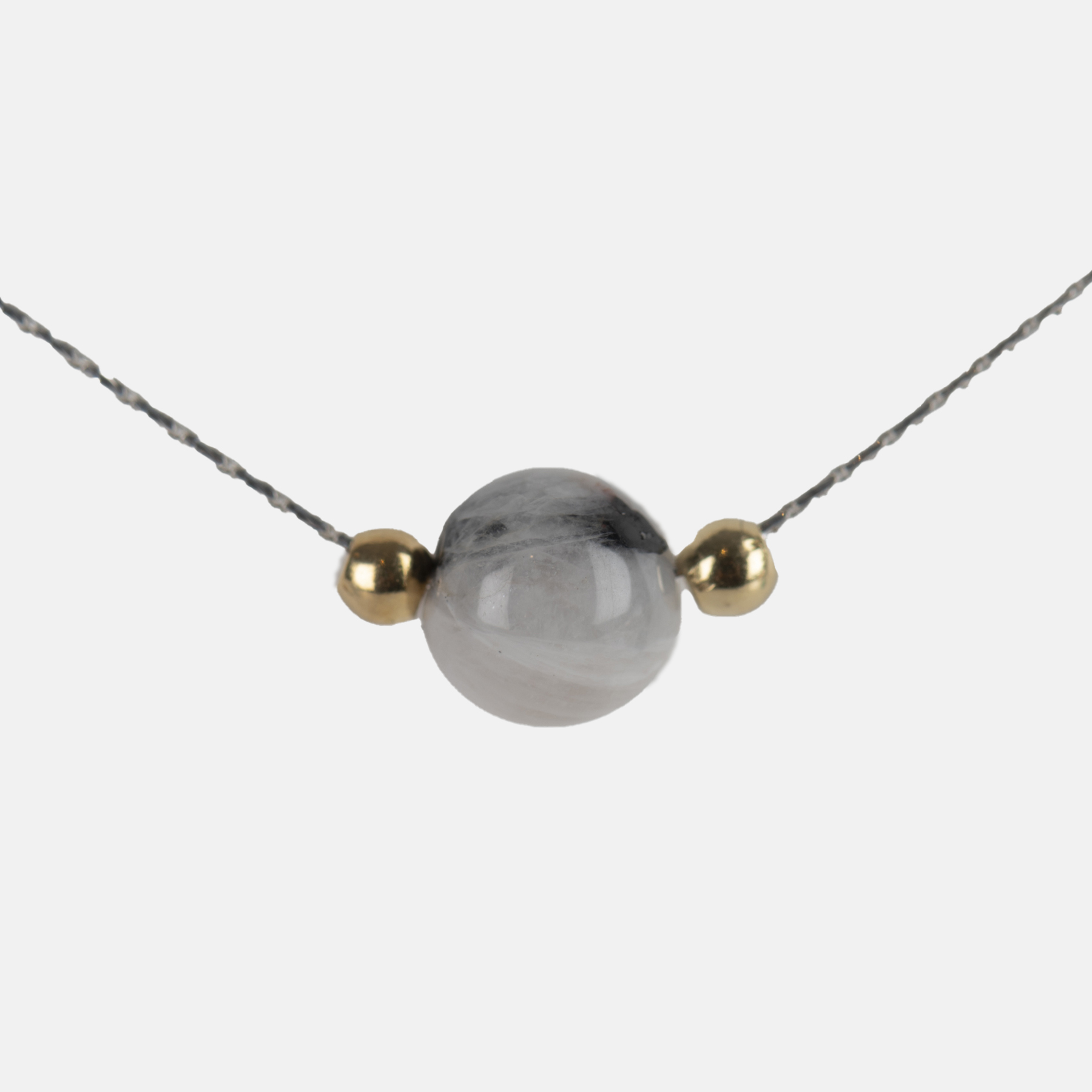 LADA PIEDRAS NATURALES ORO COLLAR CUARZO RUTILADO DETALLE