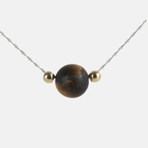 LADA PIEDRAS NATURALES ORO COLLAR OJO DE TIGRE DETALLE