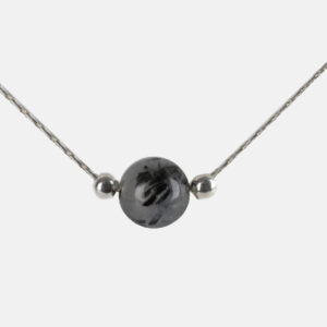 LADA PIEDRAS NATURALES PLATA COLLAR CUARZO RUTILADO DETALLE