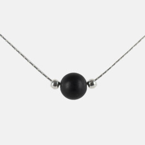 LADA PIEDRAS NATURALES PLATA COLLAR TURMALINA NEGRA DETALLE