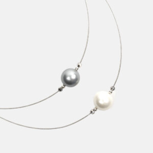 PERLA SWAROVSK GRIS I BLANCO I CRISTALL PACK COLLARES_GRIS