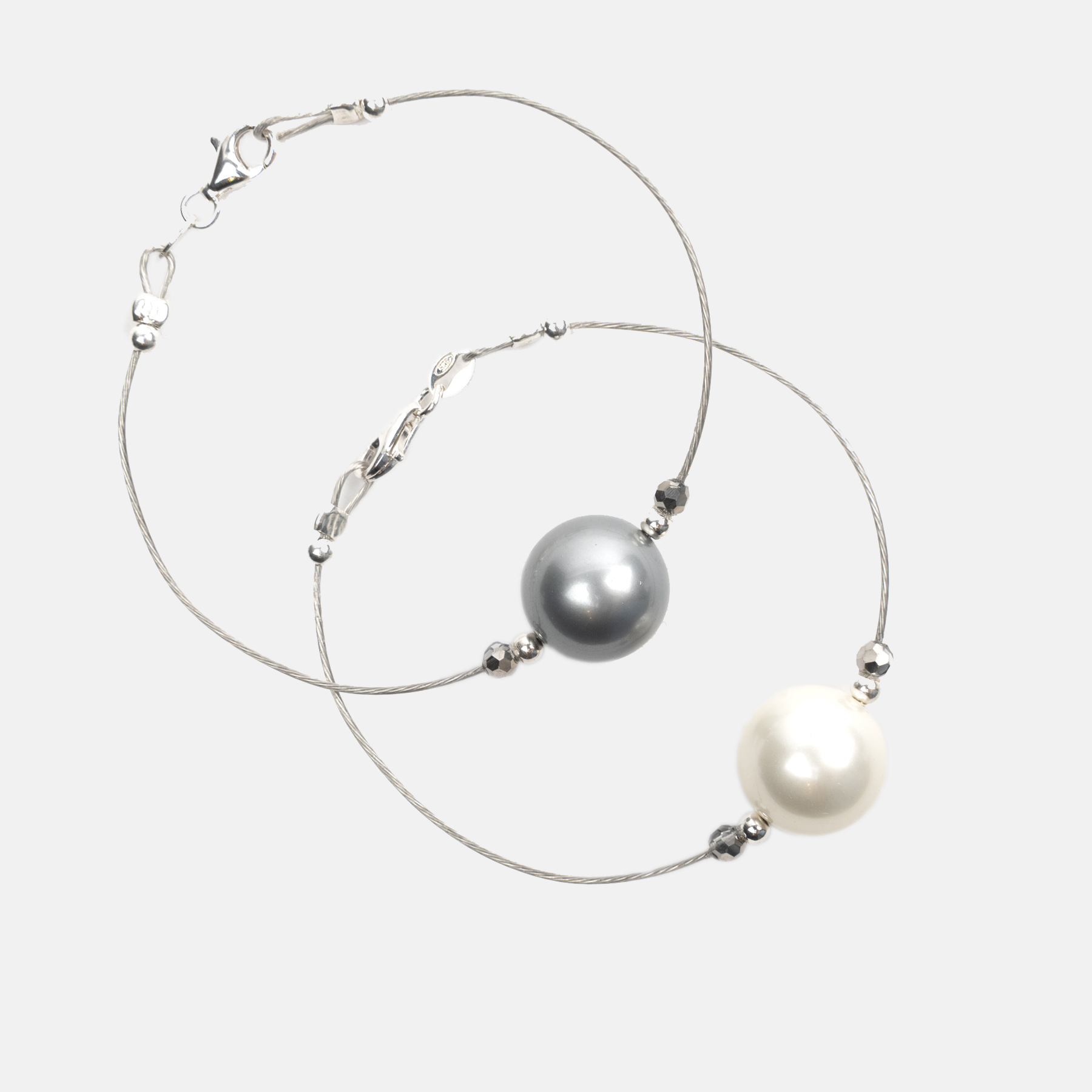 PERLA SWAROVSK GRIS I BLANCO I CRISTALL PACK PULSERAS_GRIS