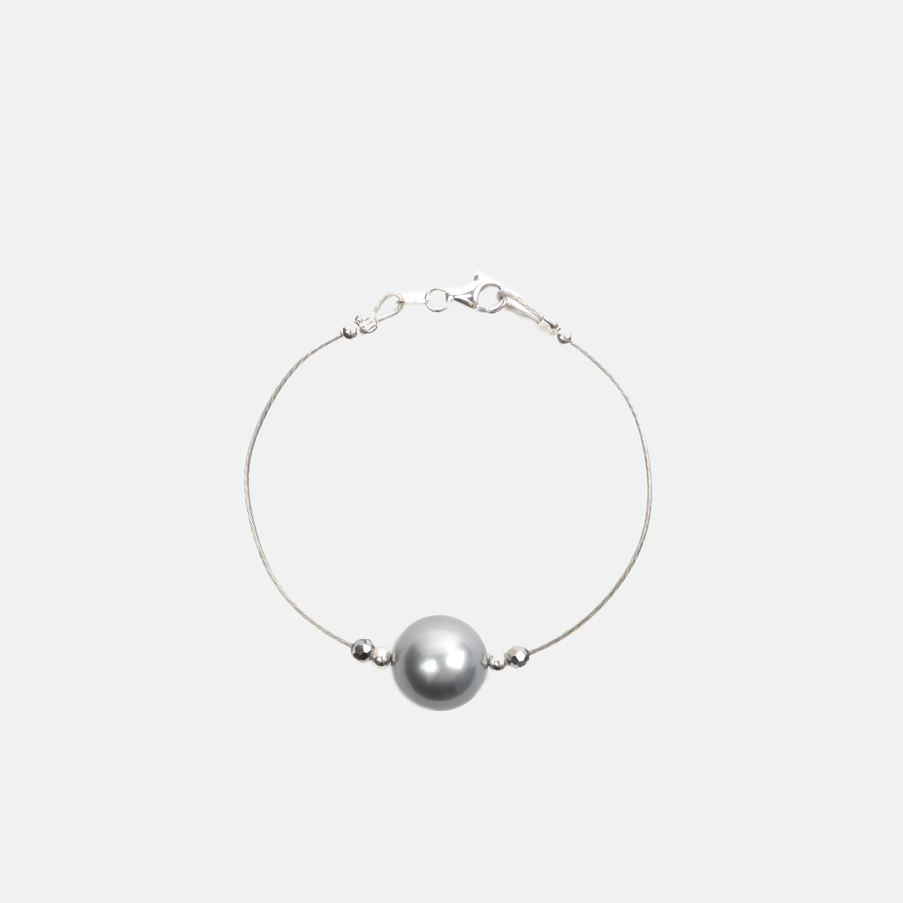 PERLA SWAROVSK GRIS I CRISTALL PULSERA_GRIS