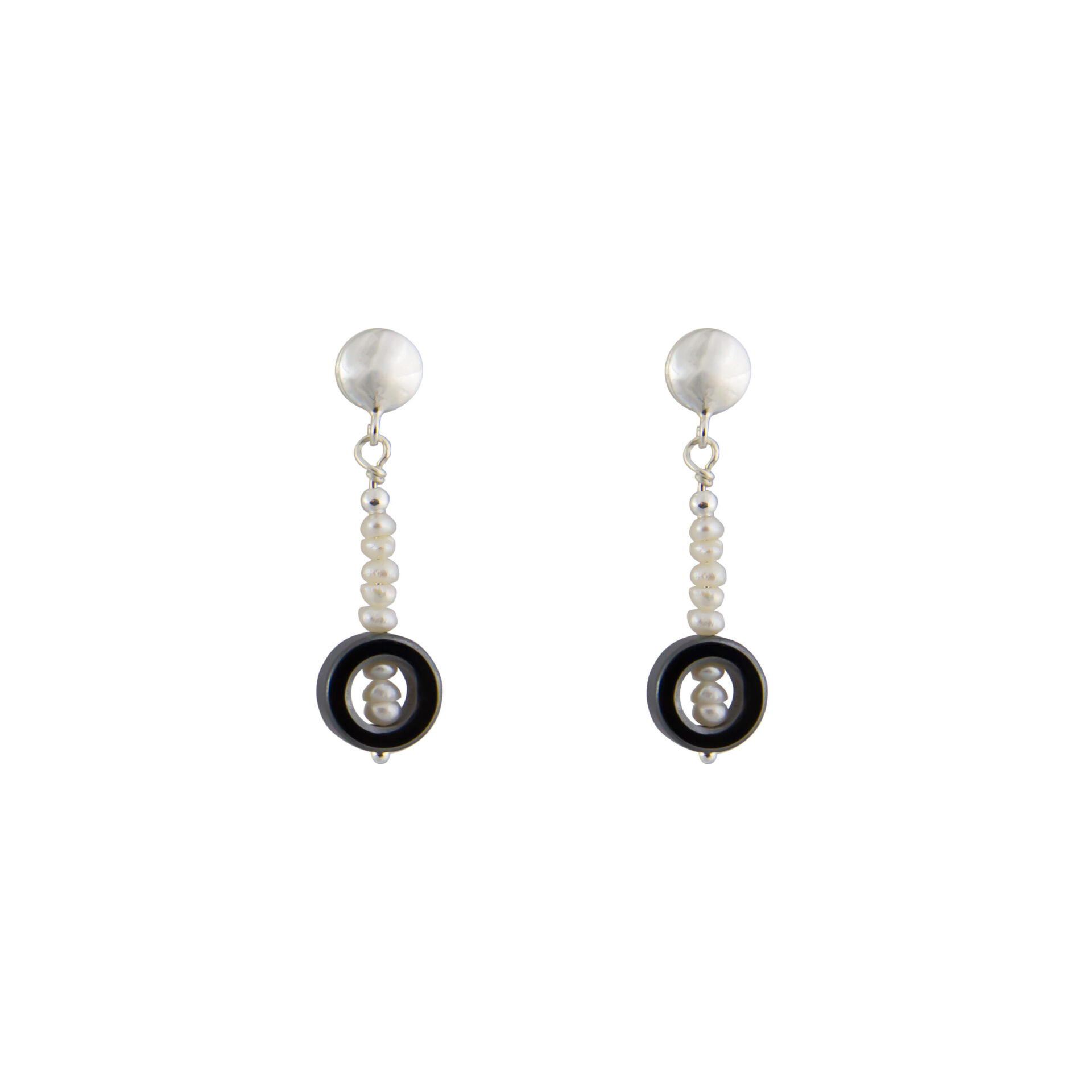 Pendientes Hematites&Perla Riu Mini